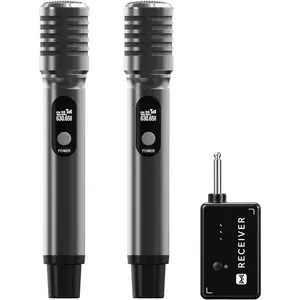 Wireless Microphones, Wireless Microphone with One-to-One Chip Connection, 40H Rechargeable Battery, 200FT Range, Plug and Play, Ergonomic Design,Less Latency Microphone for Singing Video Recording