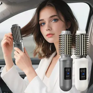 Mini Portable Straight Hair Comb, Home Digital Curling Iron, USB Rechargeable Wireless Negative Ion Straightener, Hair Straightening Brush, No Damage