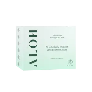 ALOH Peppermint Eucalyptus and Aloe Skin Softening Hand Sanitizing Wipes, Moisturizing, Antibacterial, Travel Friendly, Biodegradable, Cruelty Free