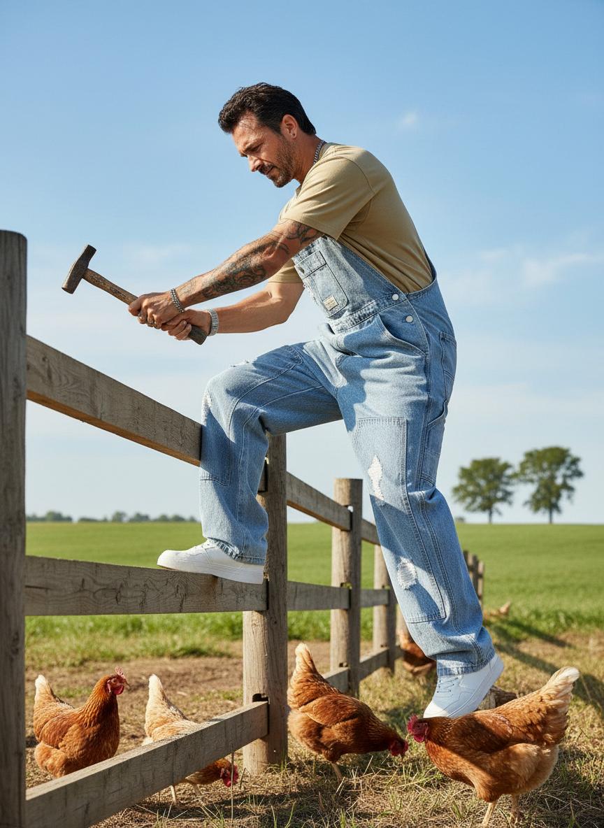 Bindefon Spring Men's Letter Print Distressed Casual Versatile Denim Bib Overalls Hang Out Street Work Menswear Fashion Outfits