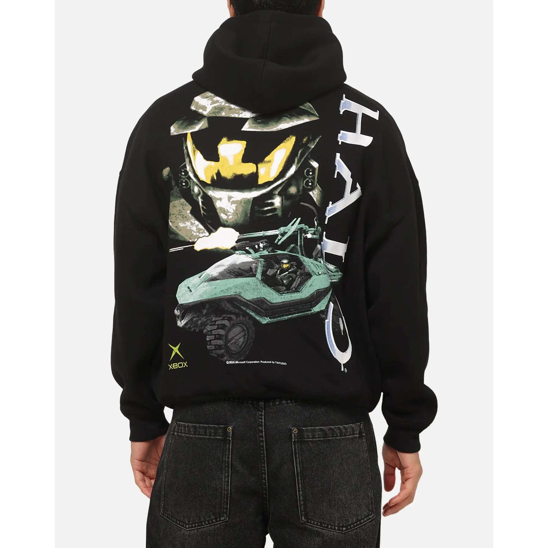 73Studio X Halo Logo Hoodie Black