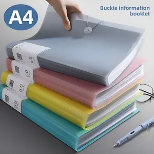 A4 60 Pockets Clear Document Folder, Multi-layer Page Flip File Organizer Large Capacity Portfolio Book for Office School