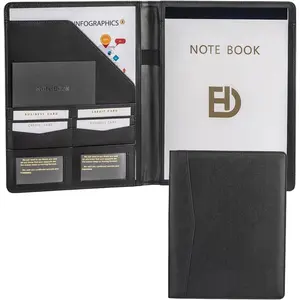 Padfolio Portfolio Leather Folder by  Professional Business PU Leather Notepad Holder for Resumes, Interview Writing Pad Folders, Legal Pad Portfolios with 20 Pages Notebook for Women/Men