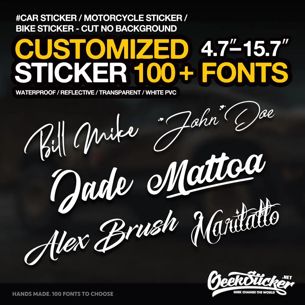 2026 New 12-40cm Custom Text Decal Sticker Your Name Slogan Company Name Number For Car Motorcycle Bike Boat Shop Window Waterproof OEM For your Cars