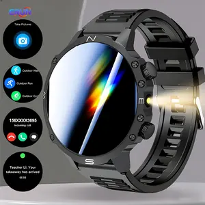 2026 new smart watch featuring a 1.5-inch round display, supporting wireless calling, message notifications, alarm clock, calculator, LED lighting, outdoor sports fitness features, compatible with iPhone and Android—an ideal gift for family and friends. t