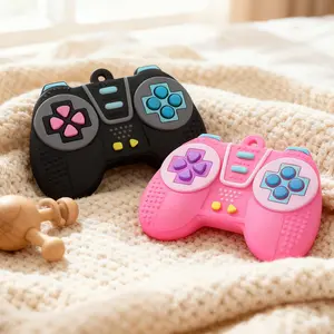 Silicone Teething Toys for Babies, 2-Pack Rubber Teethers, Baby Soothing Toy, Sensory Teether, Educational Chewable Toy for Infants 0-12 Months