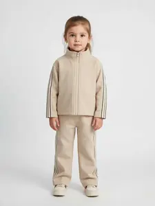 Girls' Spring & Fall Sportswear Set, Hoodie Jacket and Bell Bottom Pants Two-Piece, Ideal for Sports Home Outdoor School