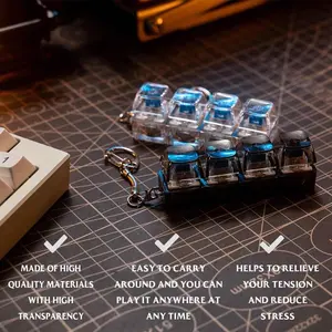 Stress Relief LED Keyboard Keychain Toy, Fidget Spinner for Kids & Adults, Creative Fun Gift Idea,fidgets toys， Unique Stress Buster Accessory