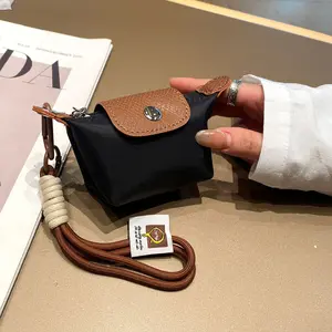 Women's Small Cosmetic Bag with Detachable Nylon Wrist Strap Zipper Closure Decorative Pouch Christmas Gift Affordable New Year Gift