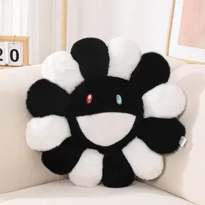 Flower Shaped Throw Pillow Flower Face Floor Cushion Colorful Sunflower Plush Pillow Cute Room Decor Decorative Pillows for Sofa Bedroom Car 40cm/15.7in
