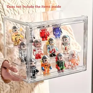 Action Figure Storage Box, Blind Box Doll Organizer, Acrylic Display Case, Transparent Toy Holder, Christmas Valentine New Year Decorations, Clear Storage Box