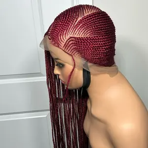 Wine lemonade braided wig 43 inches full lace glueless wig