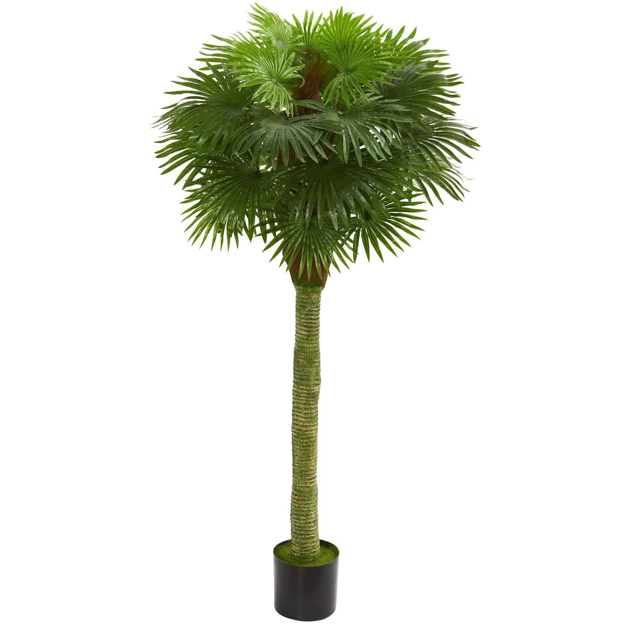 Synthetic Fan Palm Plant - UV-Resistant Faux Greenery Artificial Tree, Decorative Tropical Ornament for Indoor/Outdoor Table Home Decor