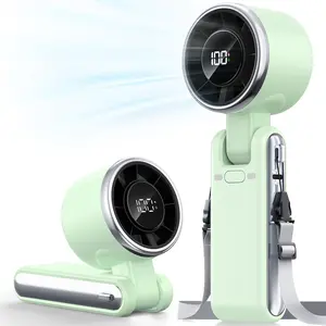 Portable Handheld Turbo Fan - 5 Gear High Speed 4000mAh Rechargeable Mini Personal Hand Fan Blow Cold Air, Battery Operated Travel Essentials, Beach Vacation, Gifts for Women, Men