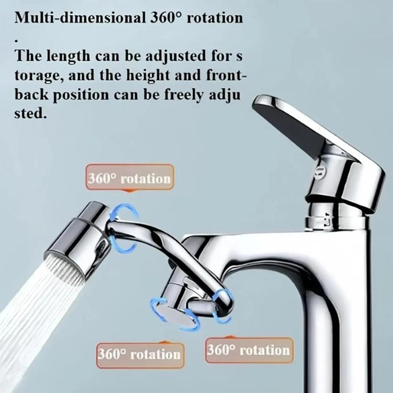 1080° Swivel Faucet Extender Aerator | 2 Modes Splash Proof Faucet Attachment | Tool-Free Install | Universal Fit for US Kitchen & Bathroom Faucets