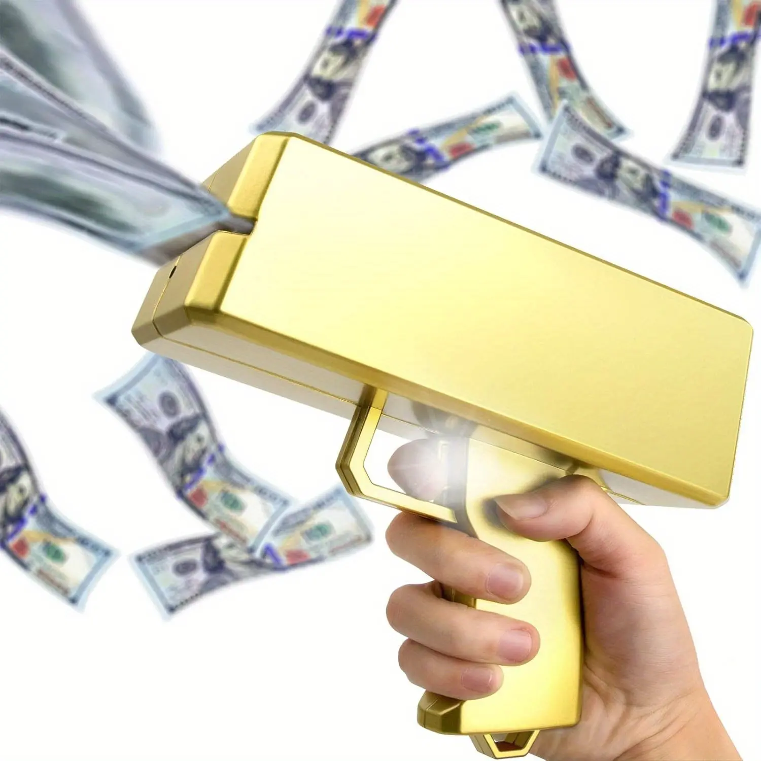 Reusable Gold Party Launcher - Festival Party Supplies - Shoots Glossy Golden Streamers, Confetti - Celebration Machine for Weddings, Birthday Bashes