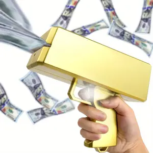 Reusable Gold Party Launcher - Shoots Glossy Golden Streamers, Confetti - Festive Celebration Machine for Weddings, Birthday Bashes, New Year's Eve, Wedding