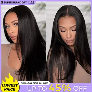 [Free Upgraded] OQ HAIR Wear And Go Glueless Wigs Pre Cut 7x5 HD Straight Lace Human Hair Wigs Pre Bleached Tiny Knots Beginner Friendly #DealsForYouDays