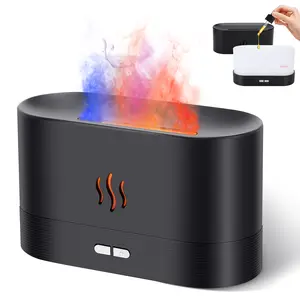 Noiseless LED Flame Essential Oil Diffuser - USB Humidifier with Auto Shut-Off Protection for Yoga & Home Office