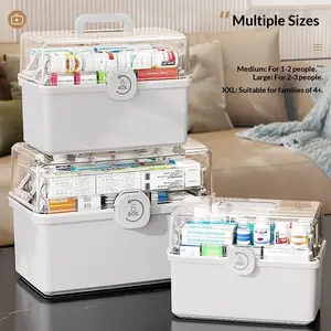 Double Layer Home Medicine Box, Multi-Functional Full Set First Aid Kit Wholesale, Large Capacity Portable Foldable Drug Box Organiser