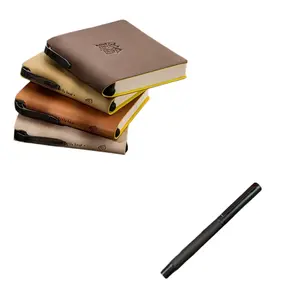 2 Piece Set Curved Tip Calligraphy Fountain Pen, Adjustable Line Width, Unisex, Ideal for Writing, Office, Gift, Includes Pocket Notebook