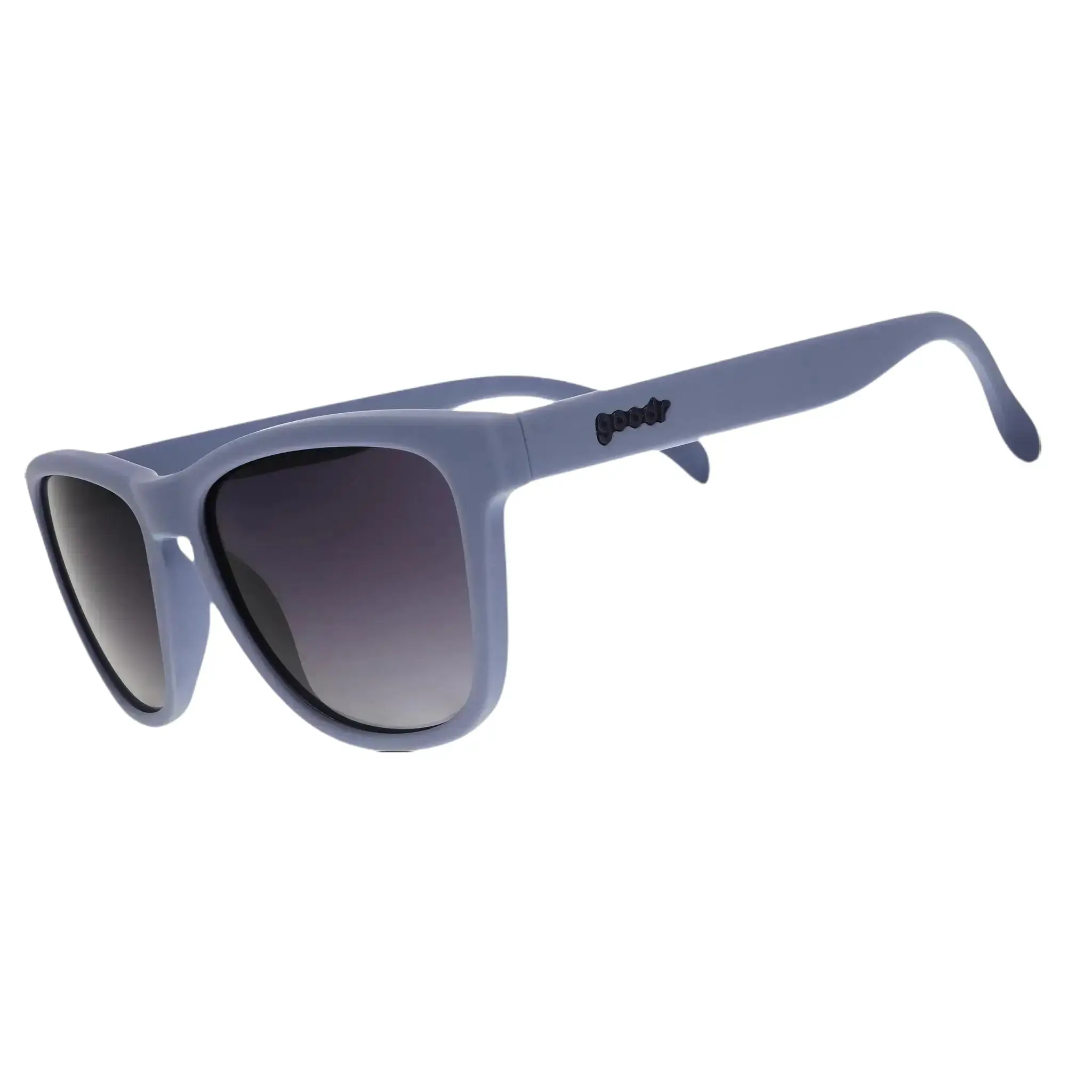goodr Zombie Skin Care Routine Medium Size (OG) Solid Gray Frame with Black Lens, UV400, No Slip No Bounce No Tangle Windproof Polarized Rectangular Sunglasses