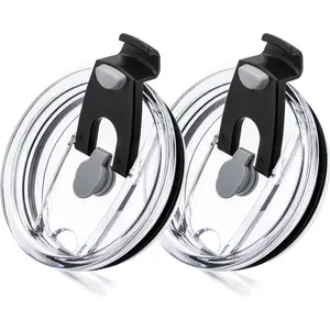 Replacement Spill-Proof for 20 Oz/30 Oz Cups, Plastic Leak-Proof Cup Cover, Drinkware Lid, Stainless Steel Flat Bottom Travel Mug Yeti Ozark Trails