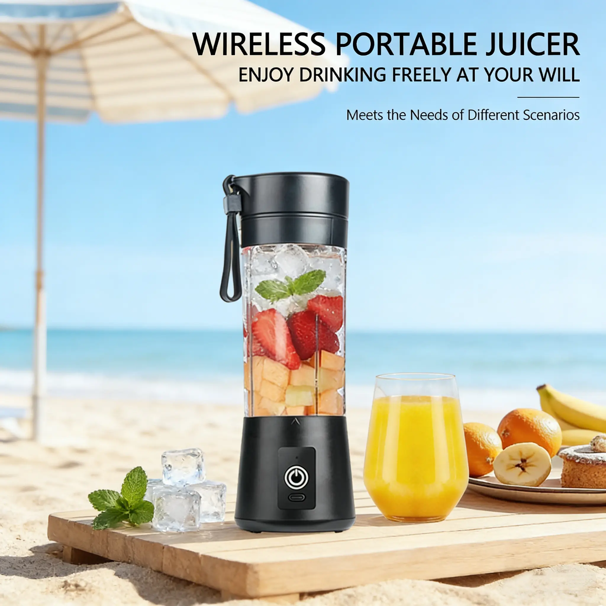 USB-Rechargeable Mini Portable Blender, Thickened Cup Wall & High-Speed, Leak-Proof Compact Gourmi Quality Kitchen Appliance for Personal Smoothies, Fruit & Vegetable Puree Maker, Rechargeable Mini Blenders, Usb Mini Blenders