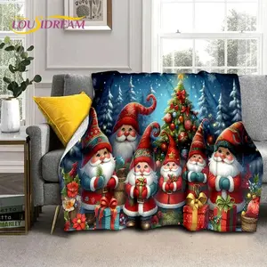 2025 Merry Christmas Tree Santa Claus,New Year Fairy Tale Gift Soft Plush Blanket,Flannel Throw Blanket for Living Room Bed Sofa  Christmas gift DreamyDwell Textiles