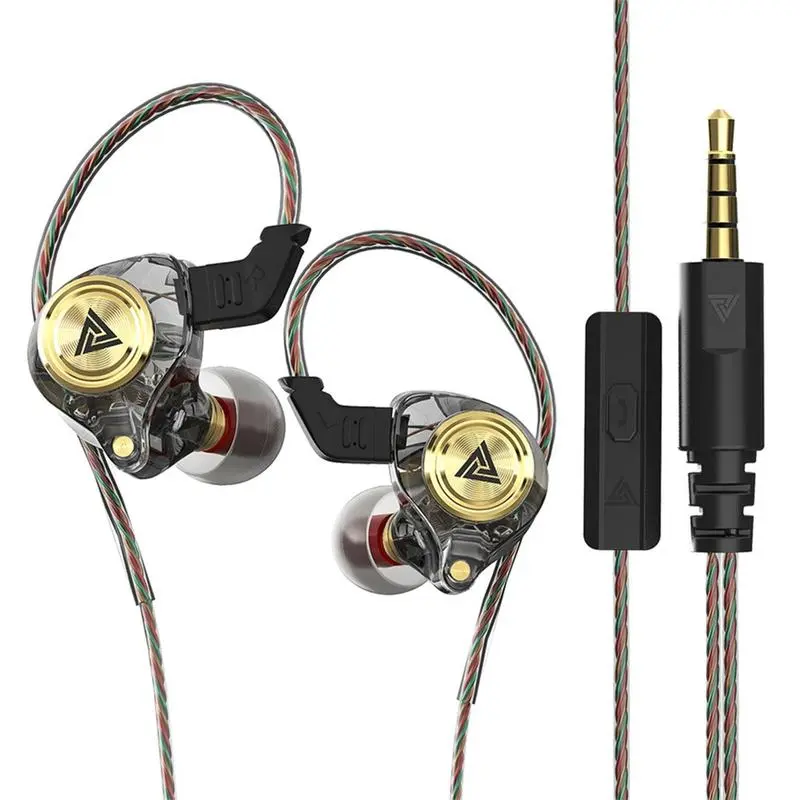 QKZ AK3 Wired Earphones - 3.5 mm Jack, HiFi Bass, 3D Sound, Noise Cancelling, Built-in Mic, Portable Electronics for Workout, Gaming Compatible with Game Consoles In Earheadphones Deep Bass Earbuds