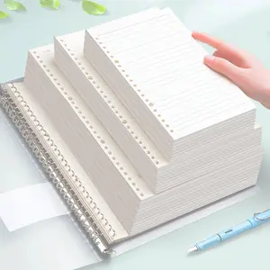 A4/b5/a5 Size 30/26/20 Hole Loose-Leaf Refill Paper, Notebook Refillable, 60 Sheets/120 Pages, Lined, Grid, Blank, Smooth Writing, Non-Marking Ink, School & Office Supplies