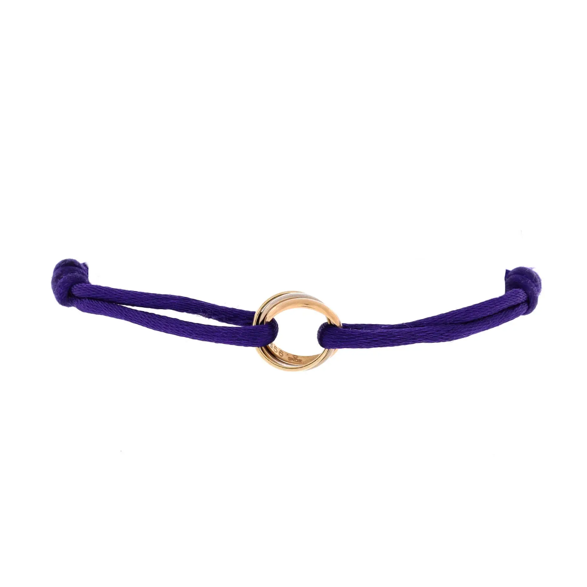 Pre-owned Cartier Trinity On Cord Bracelet Silk Cord with 18K Tricolor Gold by Rebag