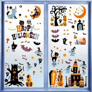 Halloween Window Stickers - 10 Sheets Window Clings Decals for Party Decoration, Indoor & Outdoor Home Decor