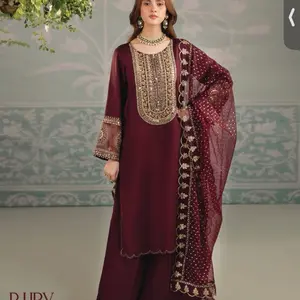 Pakistani party wear  silk dress  3 pieces Womenswear