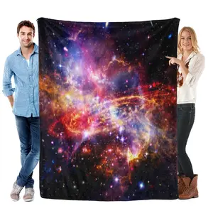 Galaxy Nebula Flannel Throw Blanket, Colorful Outer Space Star Print Soft Cozy Fleece for Sofa Bed Bedroom Dorm Decor Gift, Kids Blanket, Adult Blanket