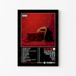 [New Music Decor - Sale Up To 40%] [Unframe] Bad Omens The Death Of Peace Album Cover Poster, Modern Rock Music Wall Art, Dark Aesthetic Band Decor, Gift For Alternative Music Fans