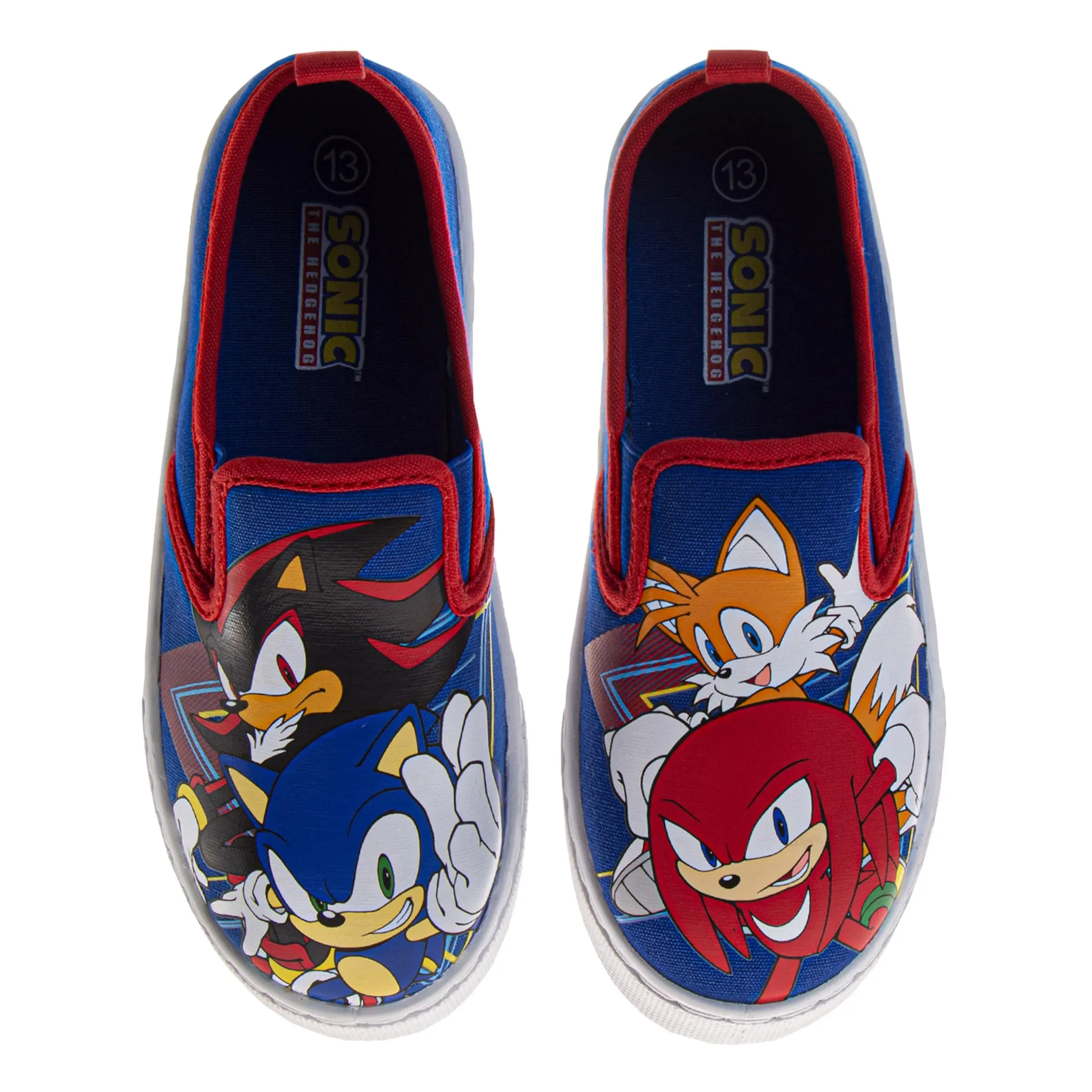 Sonic the Hedgehog Boys Slip-On Canvas Sneakers Featuring Sonic and Friends (Big Kid)