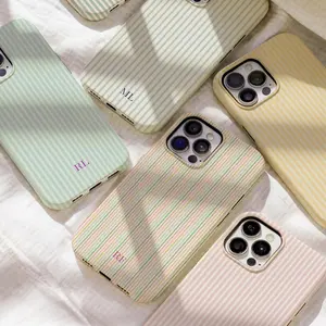 Personalized Monogram Phone Case Stripes Initials phone 16 15 14 13 12 11 Pro Max, Galaxy S25 Ultra Custom Case, phone 8Plus
