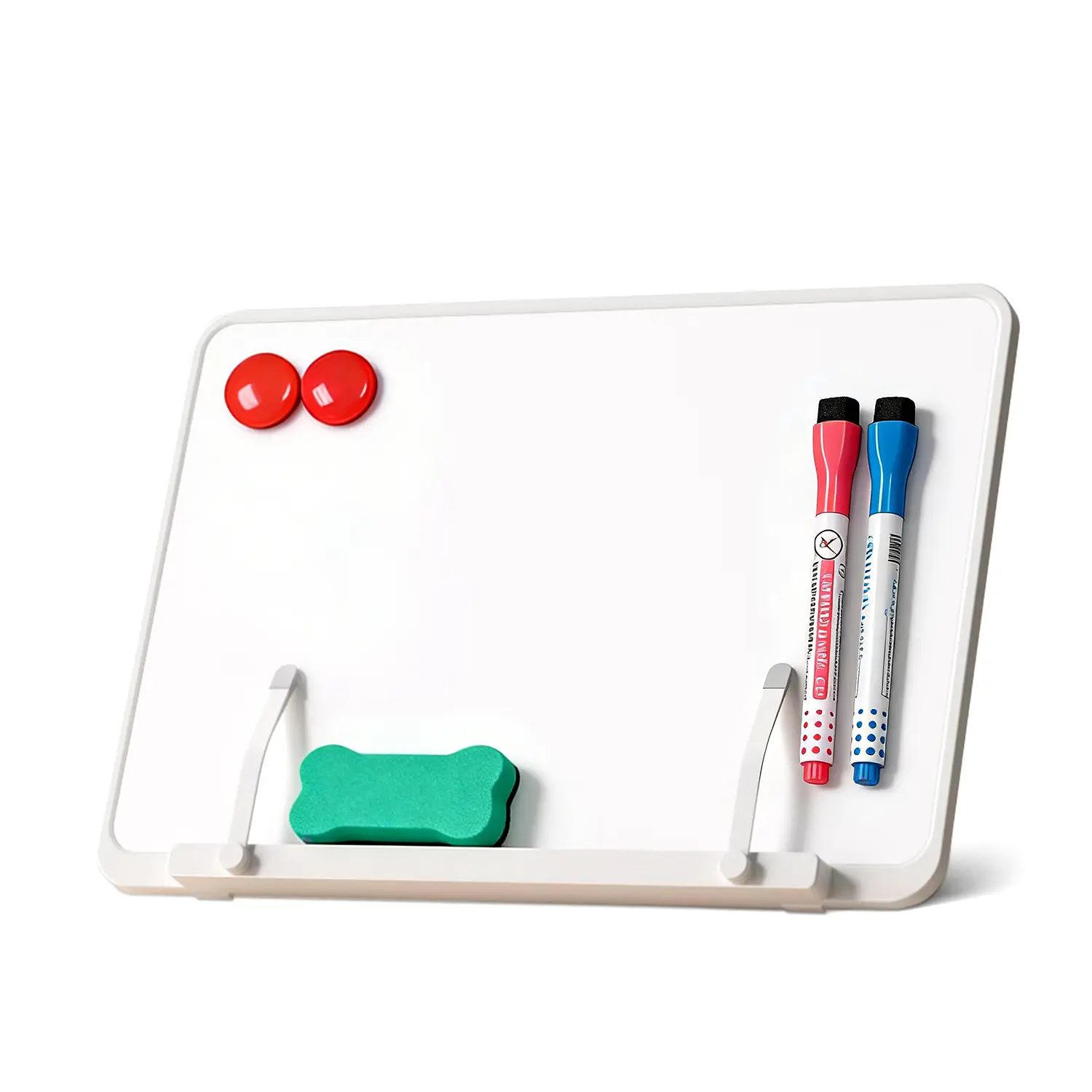 MING XIAO Desktop Book Stands, Adjustable Book Holder with Magnetic Whiteboard, Foldable Design, Suitable for Cookbook Stand & Music Stand, Includes 1 Eraser, 2 Markers & 2 Magnets, Book Lovers Gifts