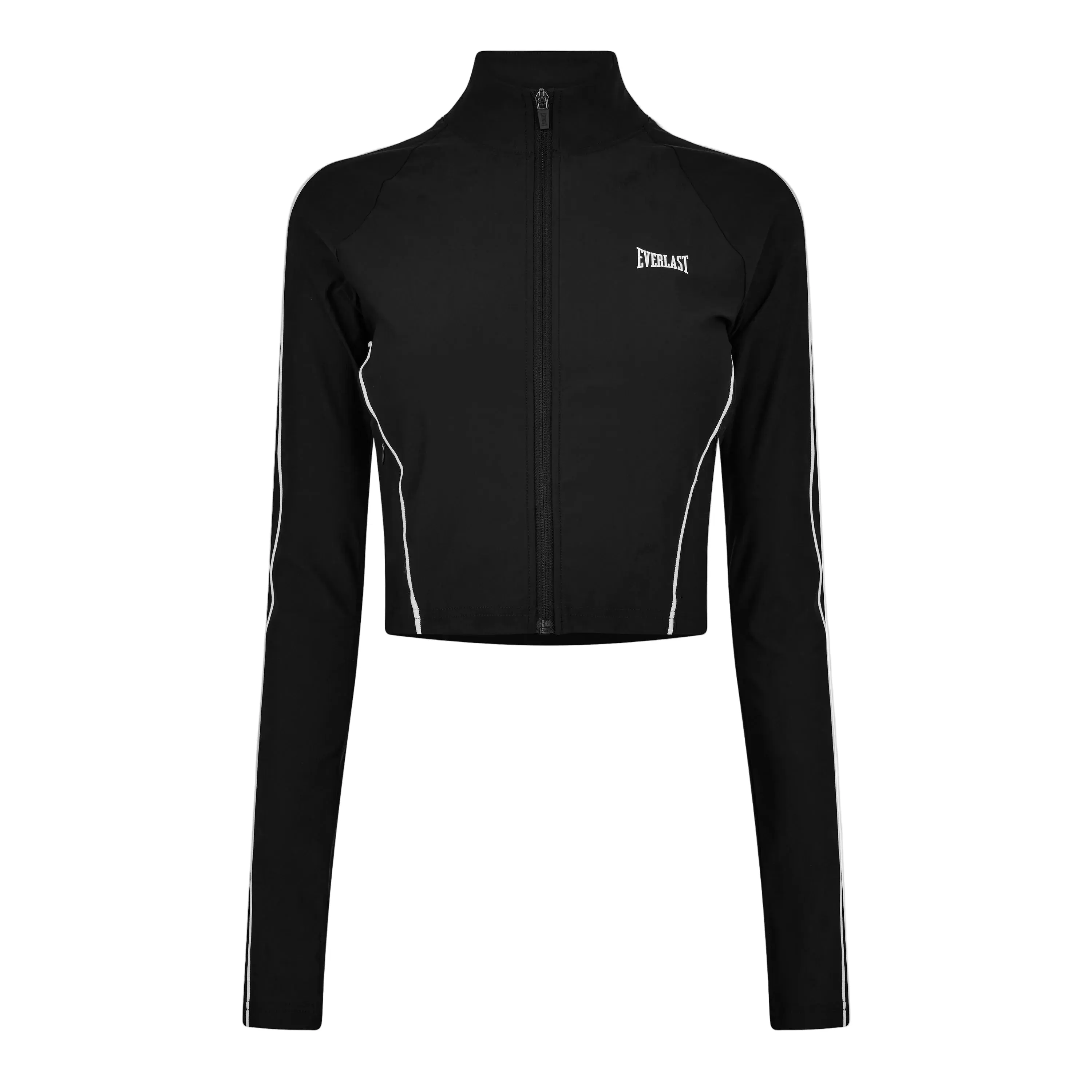 Women's Stretch Woven Fitness Jacket - Female Sporty Chic Outerwear with Contrast Trim, Secure Elastic Hold, Sleek Cut, Comfortable Fit, Engineered for Dynamic Movement Boxing Workouts