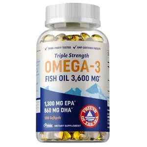Pslalae Omega-3 dietary supplement, 120 capsules, supports eye, brain, joint and immune system health.