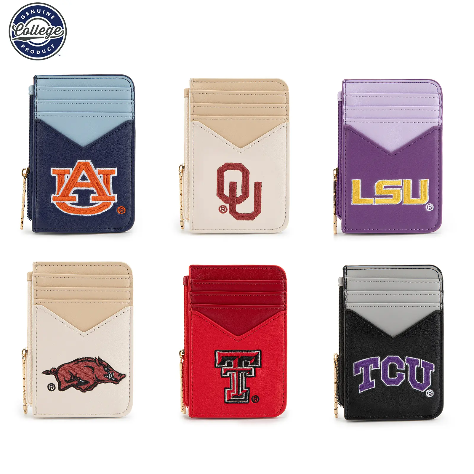 NCAA Slim RFID Blocking Wallet with Card Slot, Detachable Wrist Strap, Compact Front Pocket Travel Wallet for Game Day & Everyday Carry, Card Storage 021, Wallet Cards Storage