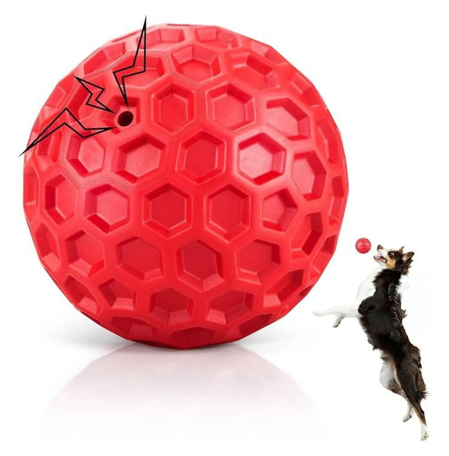 Indestructible Dog Balls for Aggressive Chewers, Squeaky Dog Toys - Interactive Relief for Boredom & Anxiety, Durable Chew Toys for Small, Medium & Large Dogs - Outdoor Play