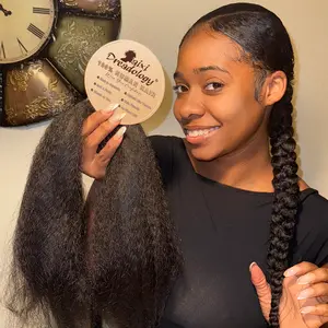 Pre Stretched Braiding Hair for Braids Twists Soft Human Hair Kinky Straight Texture 100% Virgin Hair Extensions
