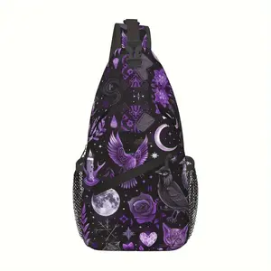 A Versatile Crossbody Chest  Suitable for Hiking, Featuring a Gothic Witchcraft Design.This Durable Shoulder  Has a Large Capacity And Is Perfect for Shopping, Leisure Travel, Beach Outings, Fishing bag