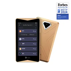 Ellipal Golden Titan 2.0 Crypto Cold Wallet 100% Air-Gapped 4-inch HD IPS Screen Secure for 10000 Tokens NFTs & Cryptocurrency Full Metal Sealed Anti-Tamper