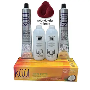 KÜÜL Reflects 2 Tintes KÜÜL Red-Violet Hair Color with 2 Peroxides 90mlx2 Change Me Color System Cream Developer 20 Vol 6%