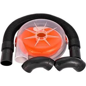 Low-Profile Dust Separator for Shop Wet/Dry Vacuums.Includes High-Flow 90 Degree Sweep Elbows and Connection Hose.Fits Standard 5 Gallon Buckets, Made in USA