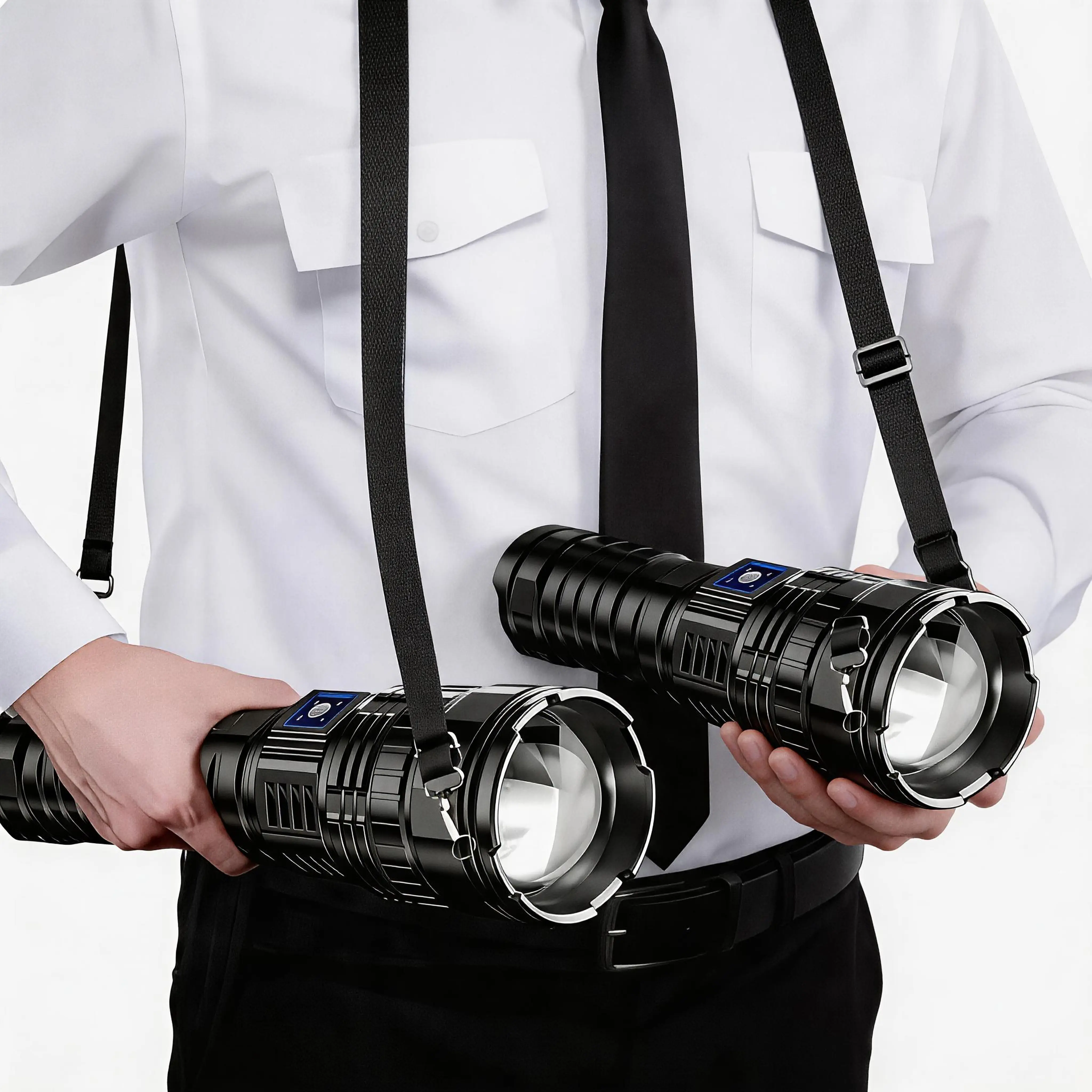 SKYWOLFEYE 2-in-1 High Lumen Flashlight Power Bank, Rechargeable with USB Port, Digital Power Display, Zoomable, Waterproof, Adjustable Brightness - EDC Survival Camping Outdoor Lighting Gadget, High Lumen Brightness
