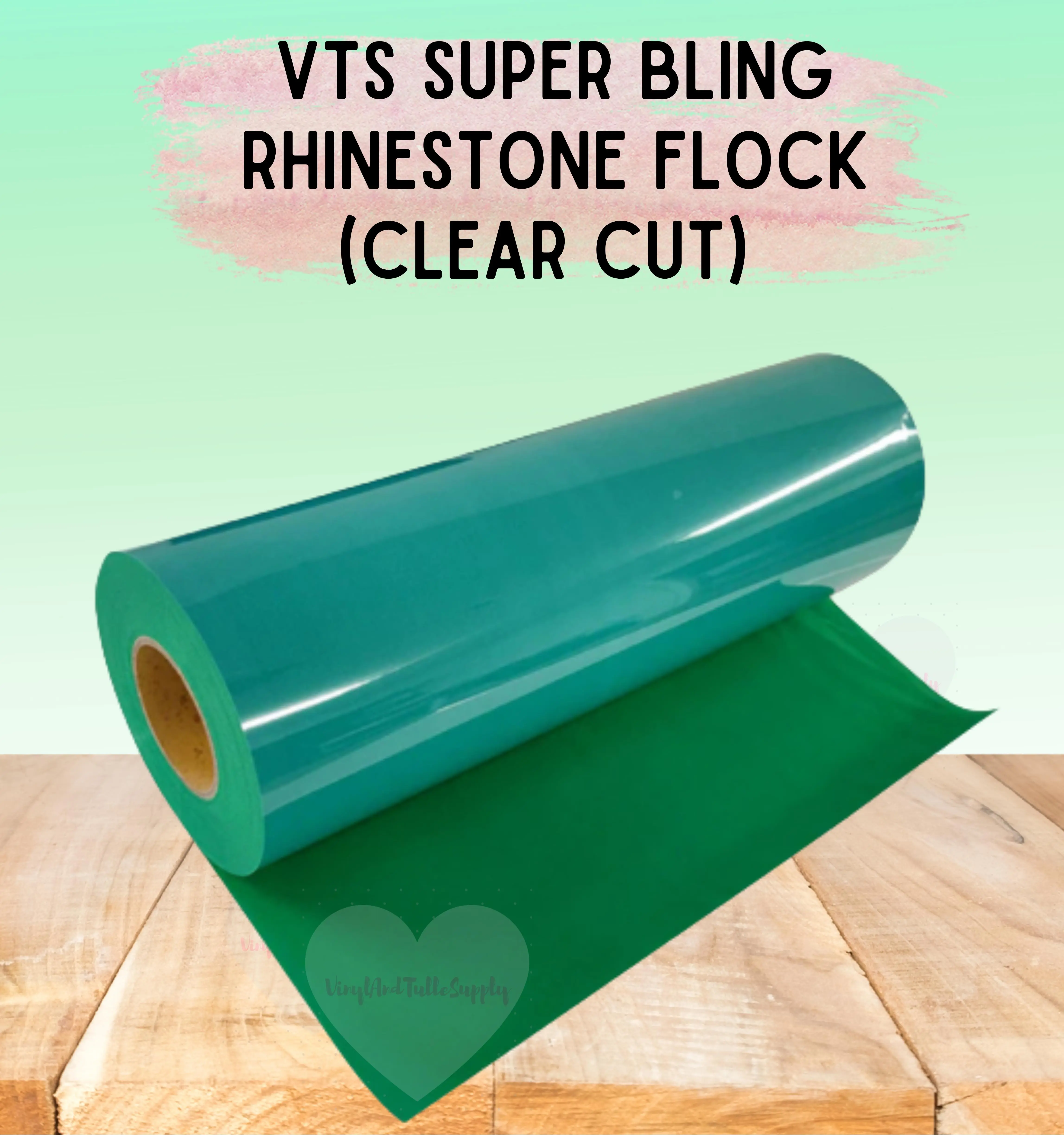 *CLEARANCE* VTS Super Bling Rhinestone Flock Vinyl Roll, PVC-Based Self-Adhesive Crafting Material, 11" Width, 40mils Thick, Fine Fibers, Optimal Contrast, Effortless Cutting, Eliminates Manual Adjustments, Reduces Wear on Cutters